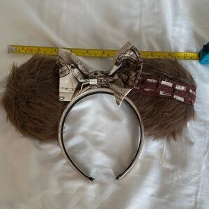 Brown Furry Ears Headband with Bow
